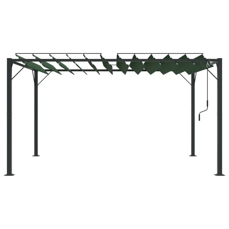 Palapinė su lygiais stogu 3 x 4 x 2,14 m Žalia