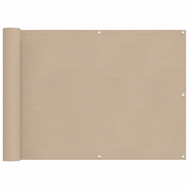 Balkono Ekranas Smėlio 75 x 200 cm PU dengtas oksfordas alu