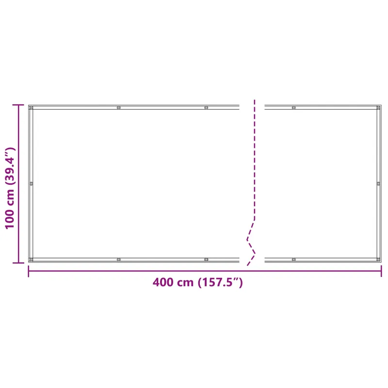 Balkono Ekranas Juodas 100 x 400 cm Oksfordo audinys