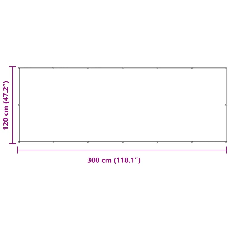 Balkono Ekranas Vyšninė 120 x 300 cm PU dengtas oksfordas alu