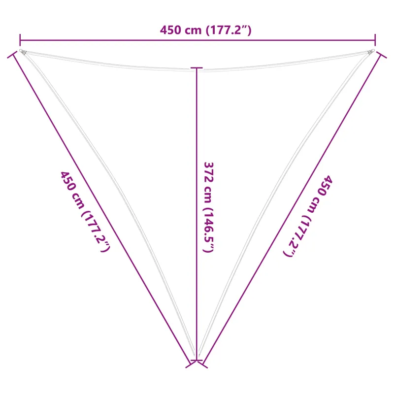 Saulės burė Geltona ir balta 4,5 x 4,5 x 4,5 m