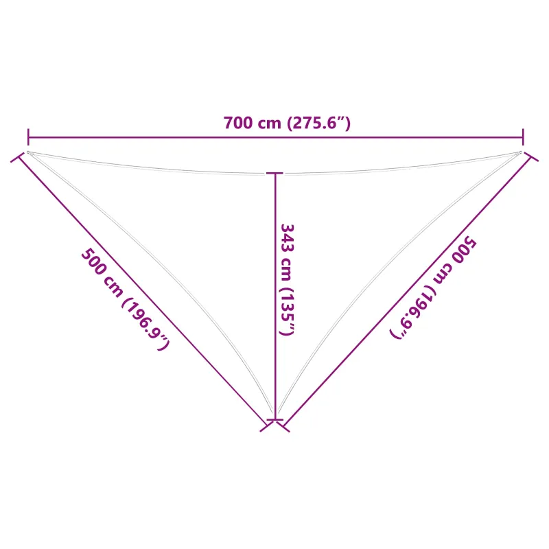 Saulės burė Šviesiai pilka ir balta. 7 x 5 x 5 m
