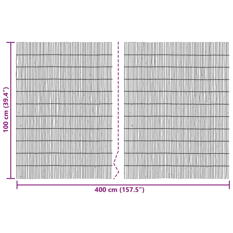 Sodo tvora Anglinis 400 x 100 cm Nendrės