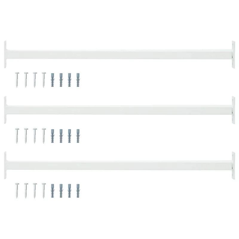 Reguliuojama langų saugos sija 3 pcs Baltas Plienas