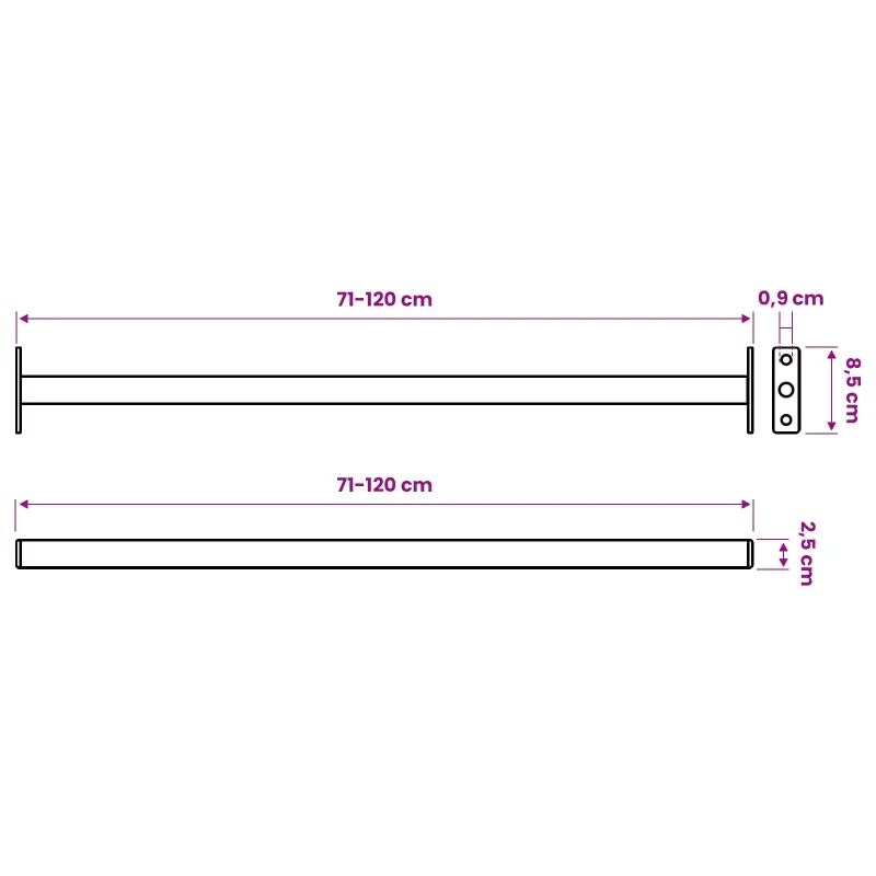 Reguliuojama langų saugos sija 6 pcs Baltas Plienas
