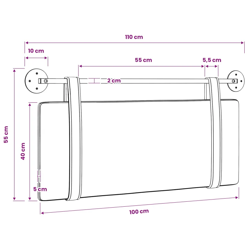 Pakabinamas lovos galvūgalis Mėlyna Antikinis PU