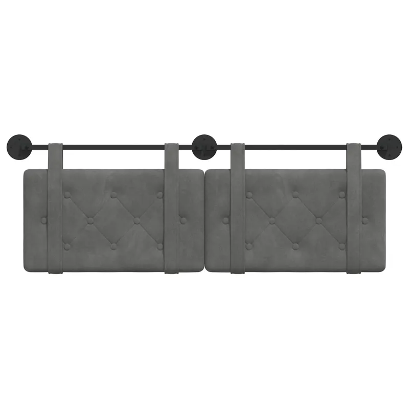 Pakabinamas lovos galvūgalis Tamsiai pilka Aksomas