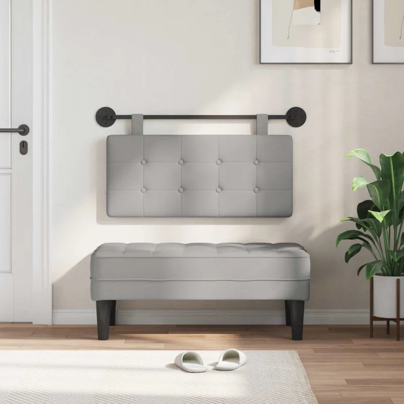 Pakabinamas lovos galvūgalis Debesų pilka Audinys