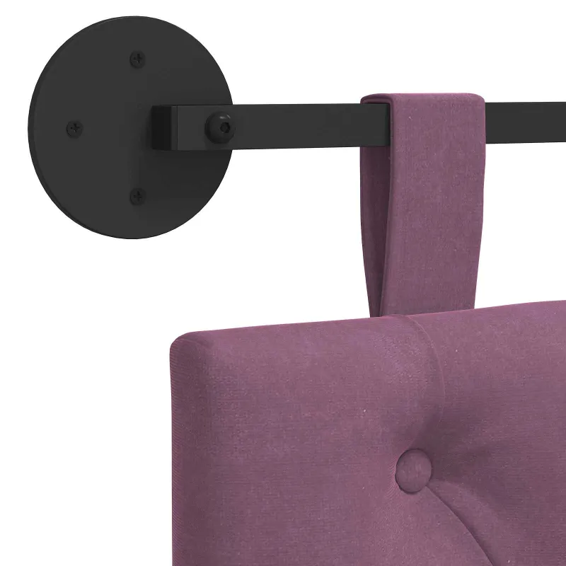 Pakabinamas lovos galvūgalis Su LED šviesa Violetinė Aksomas