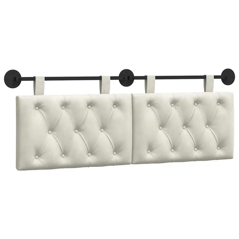 Pakabinamas lovos galvūgalis Su LED šviesa Kreminė Aksomas