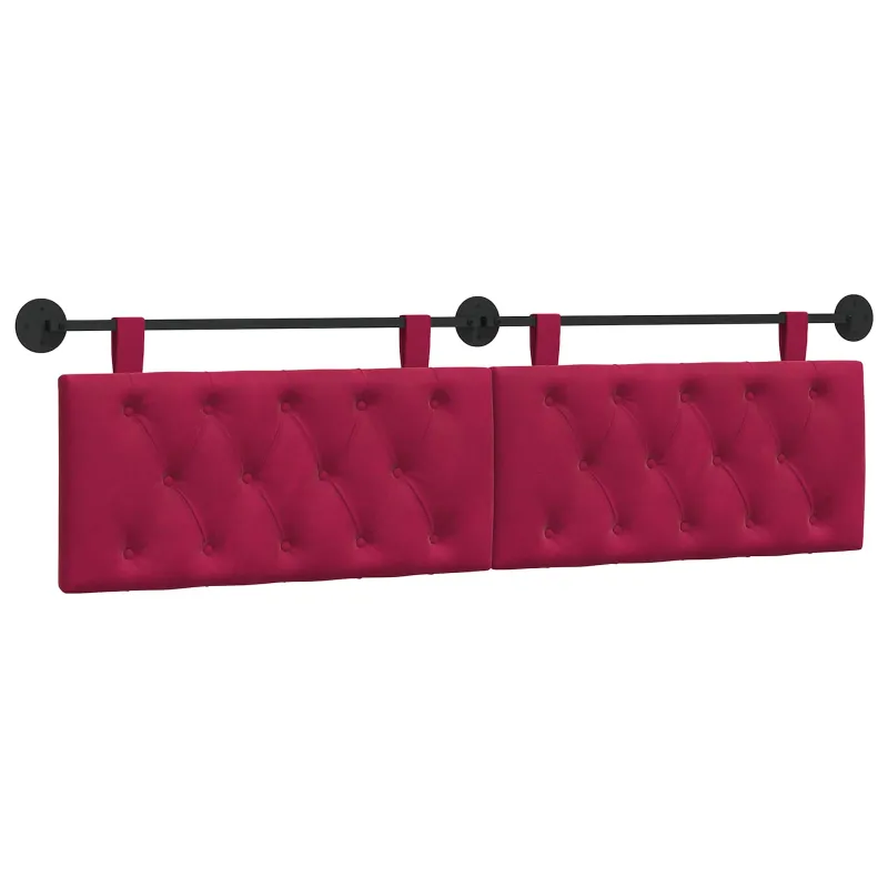 Pakabinamas lovos galvūgalis Su LED šviesa Vyno raudona Aksomas
