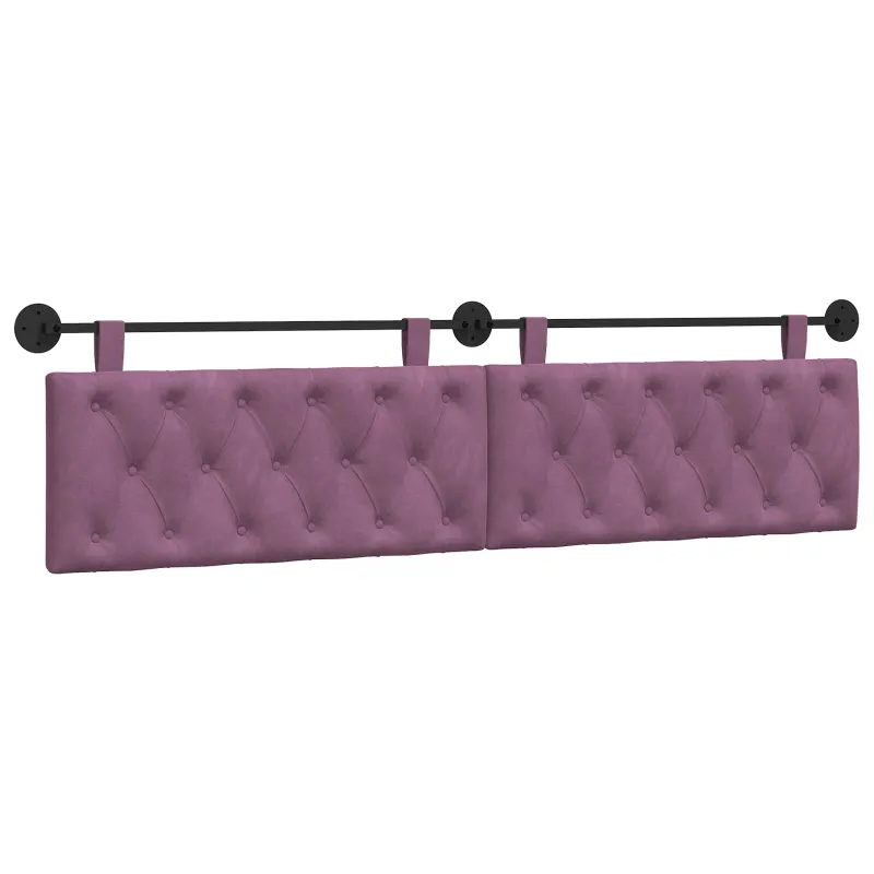 Pakabinamas lovos galvūgalis Su LED šviesa Violetinė Aksomas