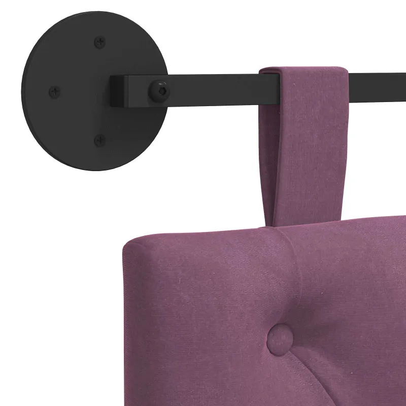 Pakabinamas lovos galvūgalis Su LED šviesa Violetinė Aksomas