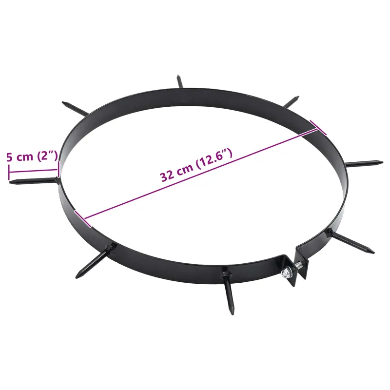 Vejos aeratoriaus spaustukas su smeigėmis 5 pcs Juodas Ø 320 mm