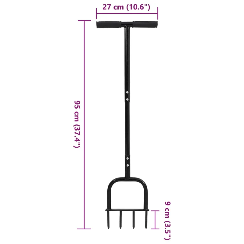 Žolės aeratorius Juodas 95 x 27 cm Plastmasė