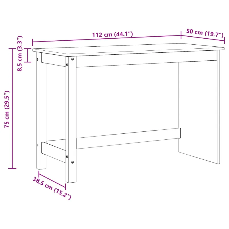 Stalas Ruda 112 x 50 x 75 cm Kietas pušies medis