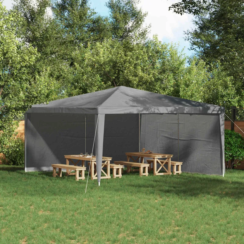 Šventinės palapinės šoninė siena 2 pcs Šviesiai pilka