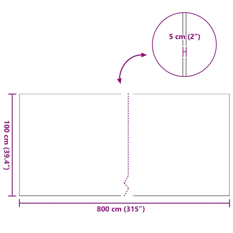 Dirbtinė žolė Žalia 1 x 8 m / 50 mm PP & PE