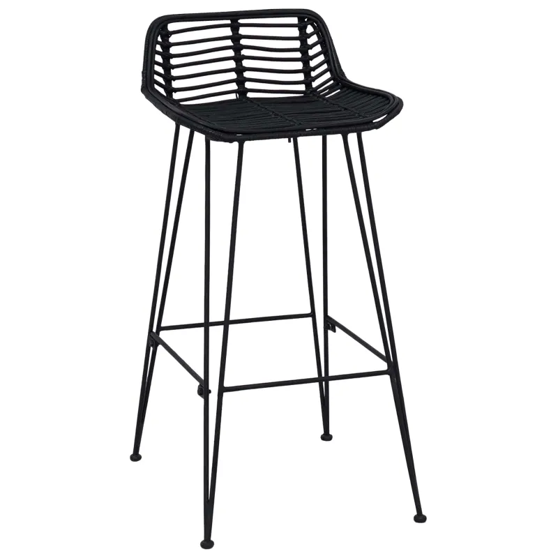 Baro taburetė 2 pcs Juodas 44 x 46 x 91 cm Ratana ir Plienas