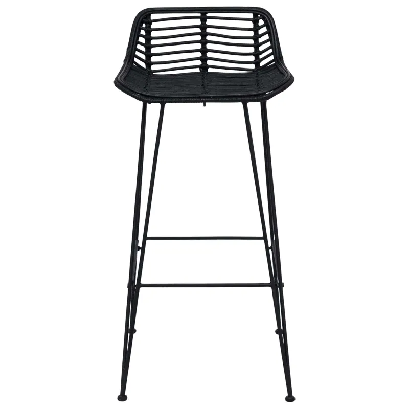 Baro taburetė 2 pcs Juodas 44 x 46 x 91 cm Ratana ir Plienas