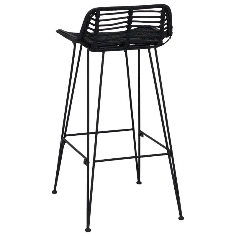Baro taburetė 2 pcs Juodas 44 x 46 x 91 cm Ratana ir Plienas