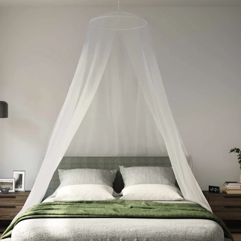 Uodų tinklas lovai 3 pcs 156 akies Balta Ø56 x 220 cm