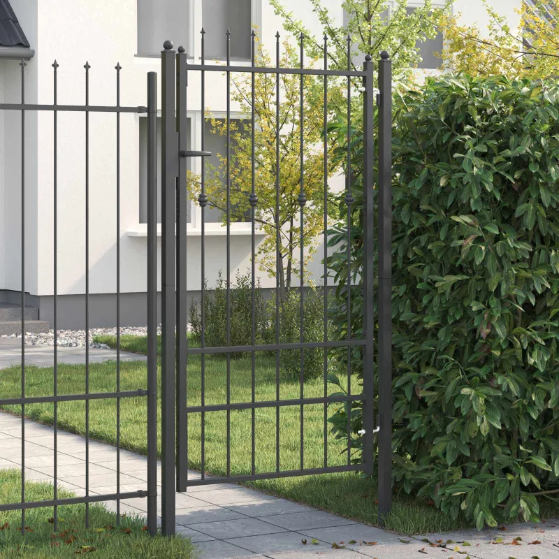 Tvora vartai HORST 100 x 175 cm Metalas Juoda Užrakintas