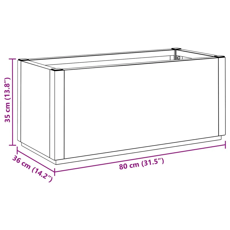 Sodo gėlių dėžutė Žalia 80 x 36 x 35 cm PP