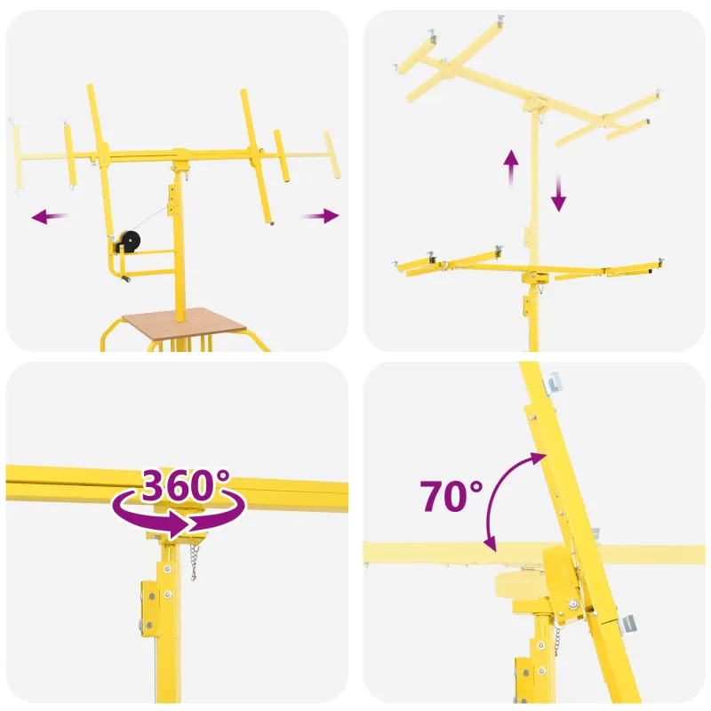 Gipso plokščių keltuvas Geltona 300 x 107 x 330 cm Plienas