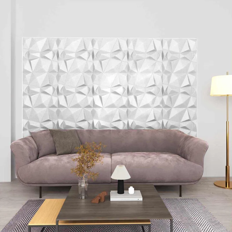 Sienų plokštės 24 pcs Diamond Baltas 50 x 50 cm XPS Putplastis