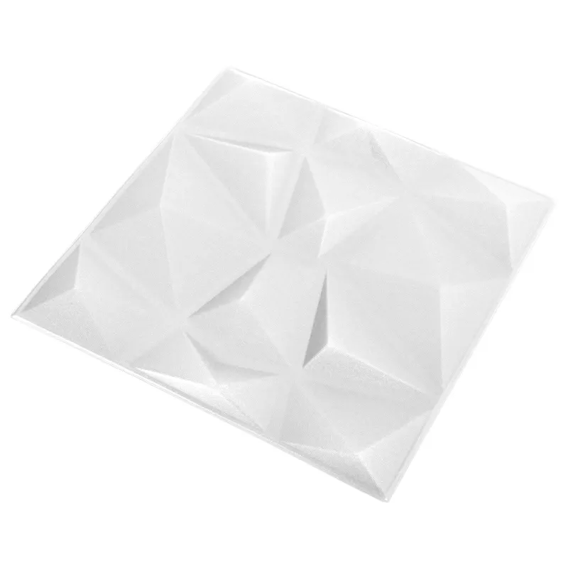 Sienų plokštės 48 pcs Diamond Baltas 50 x 50 cm XPS Putplastis