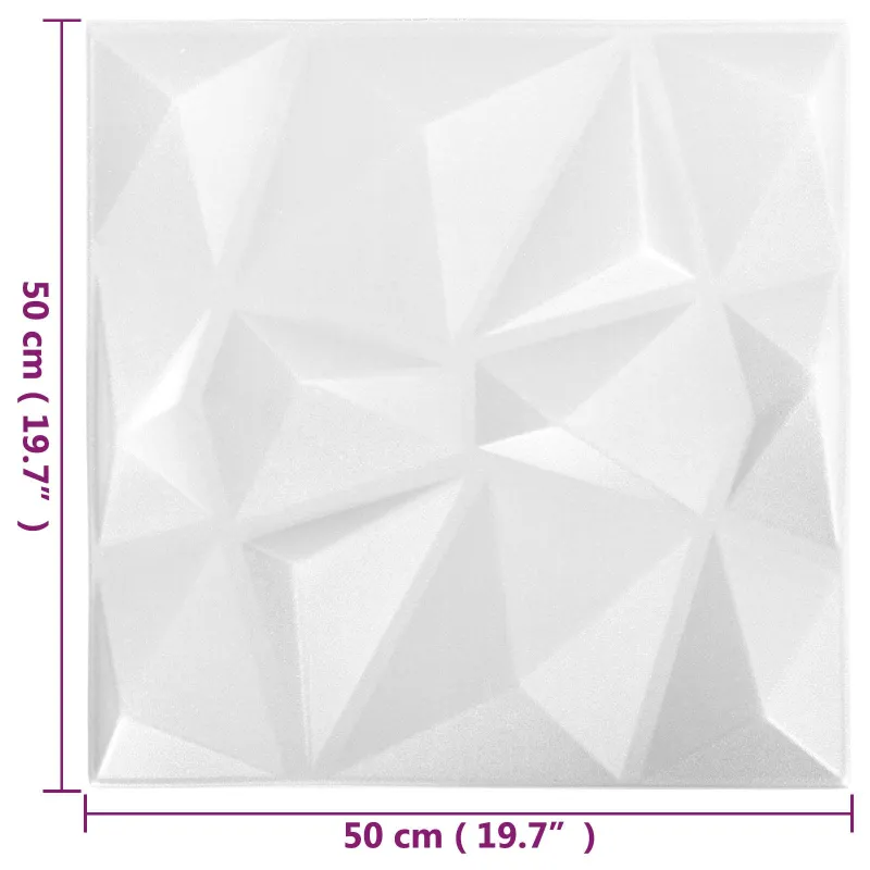 Sienų plokštės 12 pcs Origami Baltas 50 x 50 cm XPS Putplastis