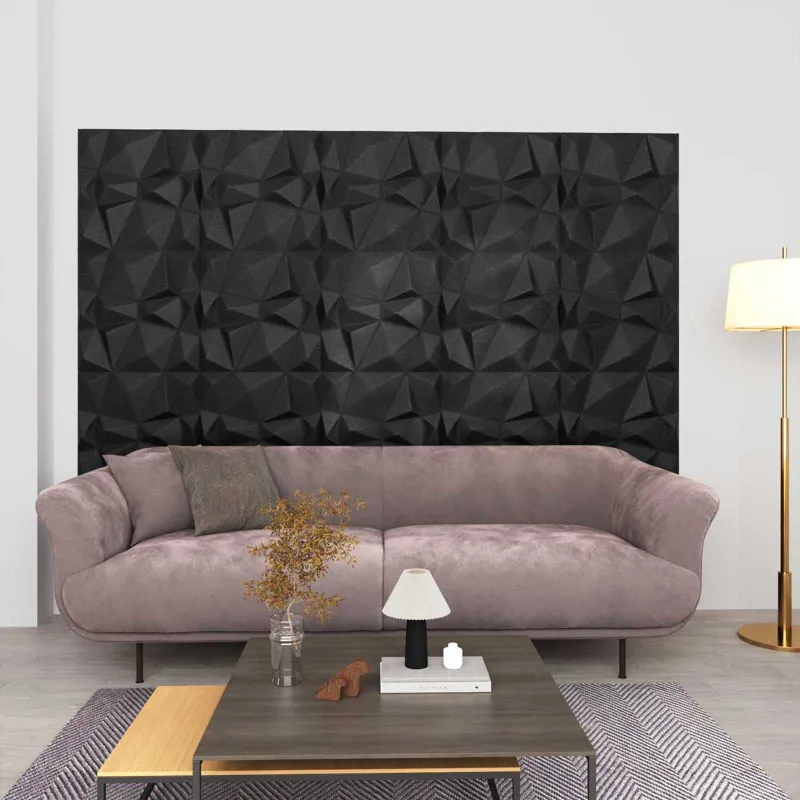 Sienų plokštės 48 pcs Diamond Juodas 50 x 50 cm XPS Putplastis