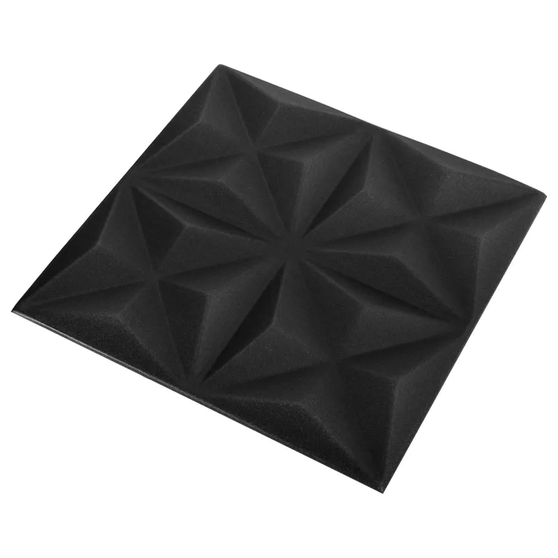 Sienų plokštės 48 pcs Origami Juodas 50 x 50 cm XPS Putplastis