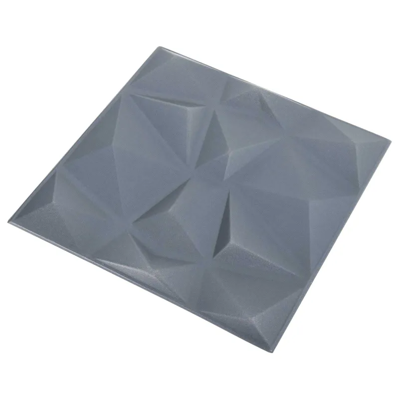 Sienų plokštės 24 pcs Diamond Pilkas 50 x 50 cm XPS Putplastis