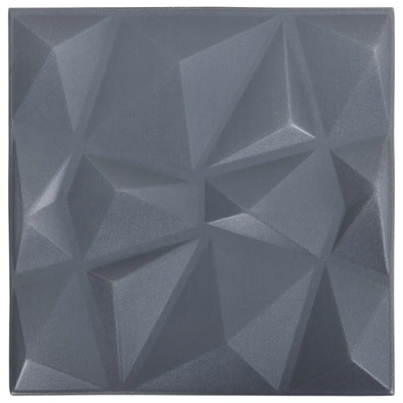 Sienų plokštės 48 pcs Diamond Pilkas 50 x 50 cm XPS Putplastis