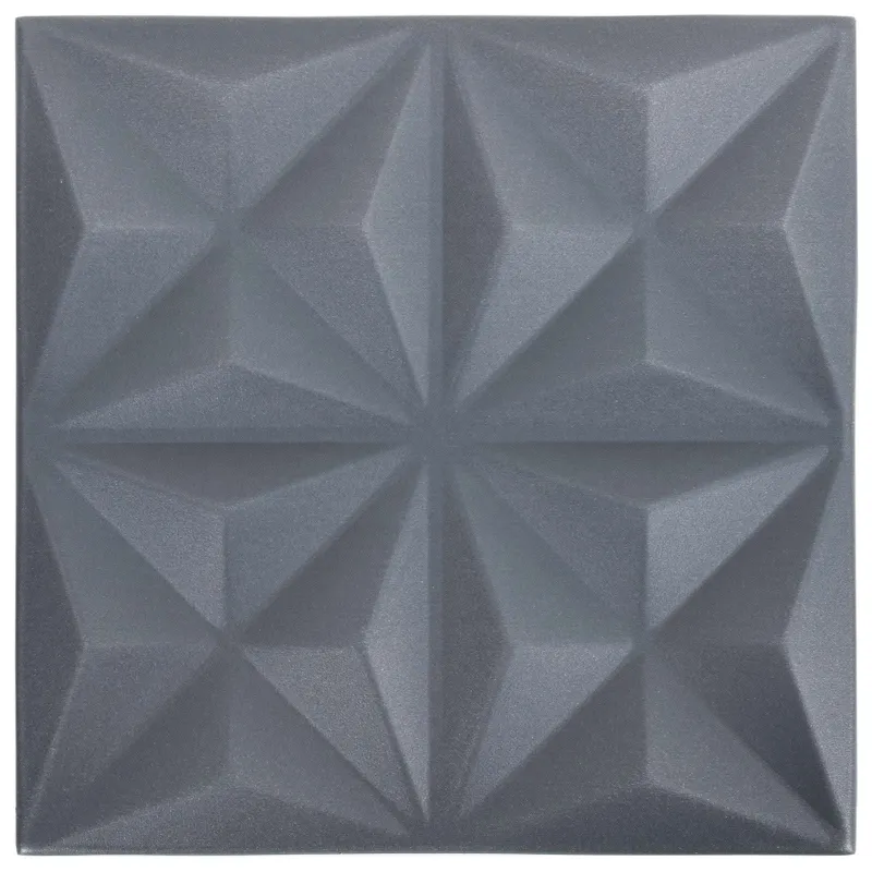 Sienų plokštės 24 pcs Origami Pilkas 50 x 50 cm XPS Putplastis