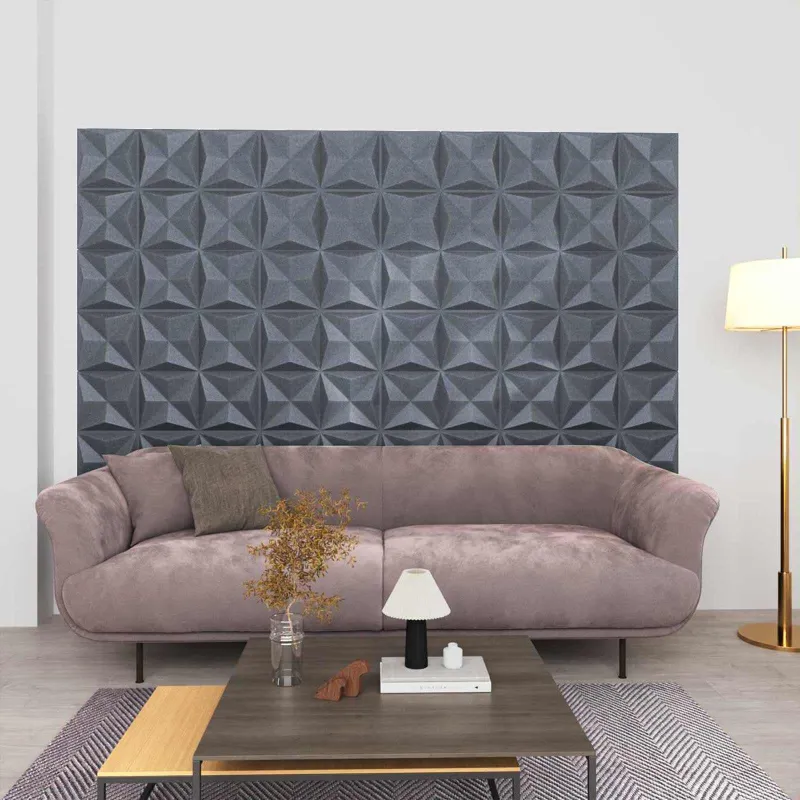 Sienų plokštės 48 pcs Origami Pilkas 50 x 50 cm XPS Putplastis