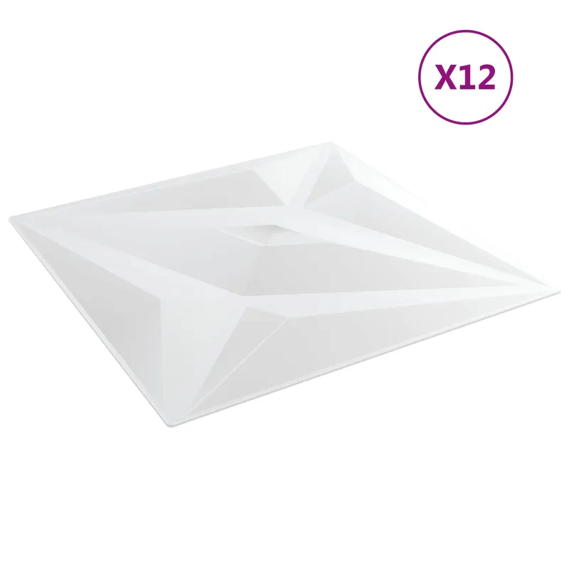 Sienų plokštės 12 pcs Baltas Star 50 x 50 cm XPS Putplastis