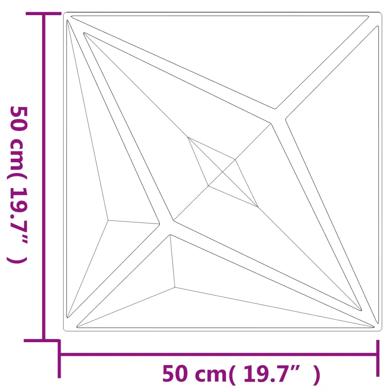 Sienų plokštės 12 pcs Baltas Star 50 x 50 cm XPS Putplastis