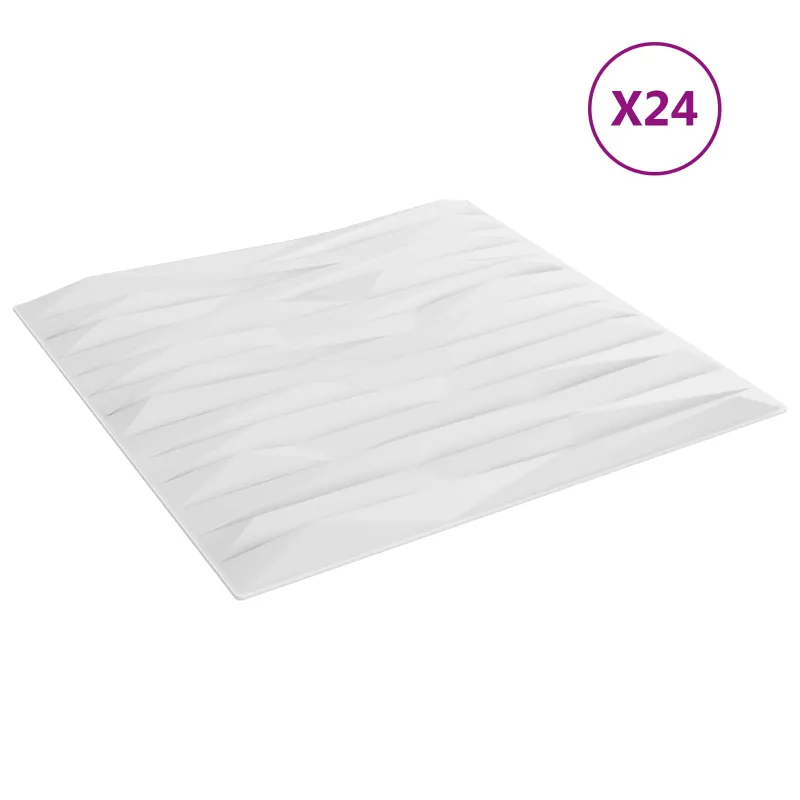 Sienų plokštės 24 pcs Baltas akmuo 50 x 50 cm XPS Putplastis