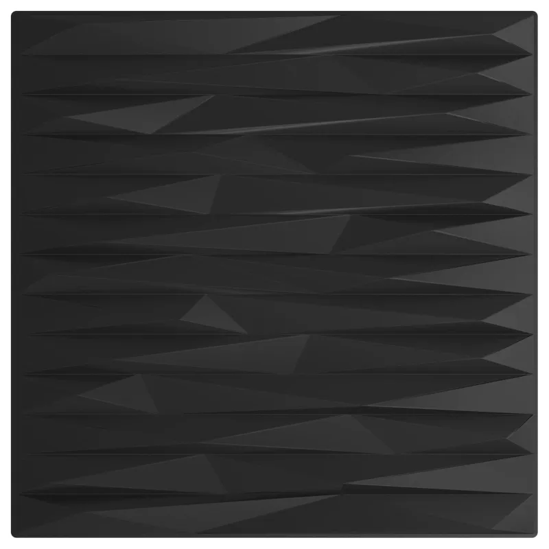 Sienų plokštės 24 pcs Juodas Akmuo 50 x 50 cm XPS Putplastis