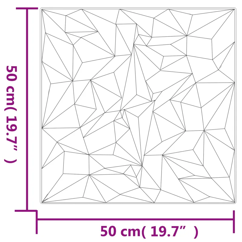 Sienų plokštės 12 pcs Juoda 50 x 50 cm XPS Putplastis