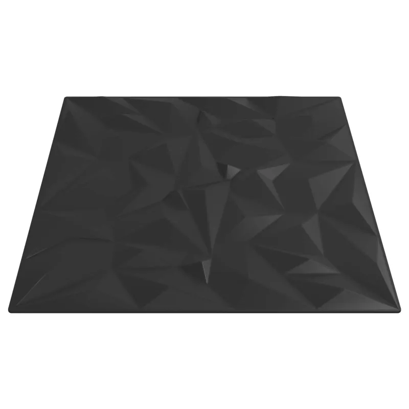 Sienų plokštės 24 pcs Juoda 50 x 50 cm XPS Putplastis
