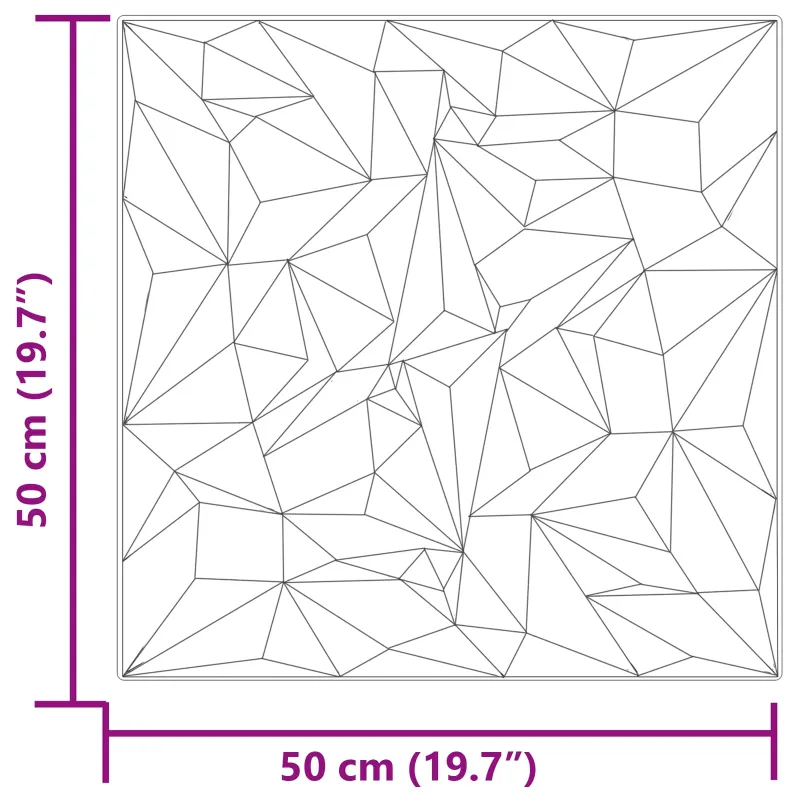 Sienų plokštės 12 pcs Amethyst Pilkas 50 x 50 cm XPS Putplastis
