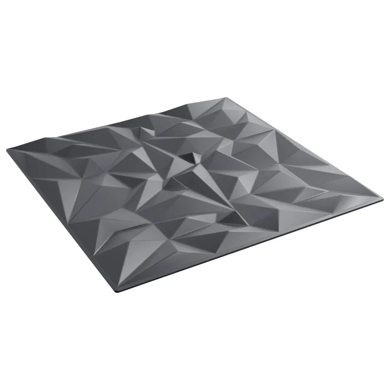Sienų plokštės 24 pcs Amethyst Pilkas 50 x 50 cm XPS Putplastis
