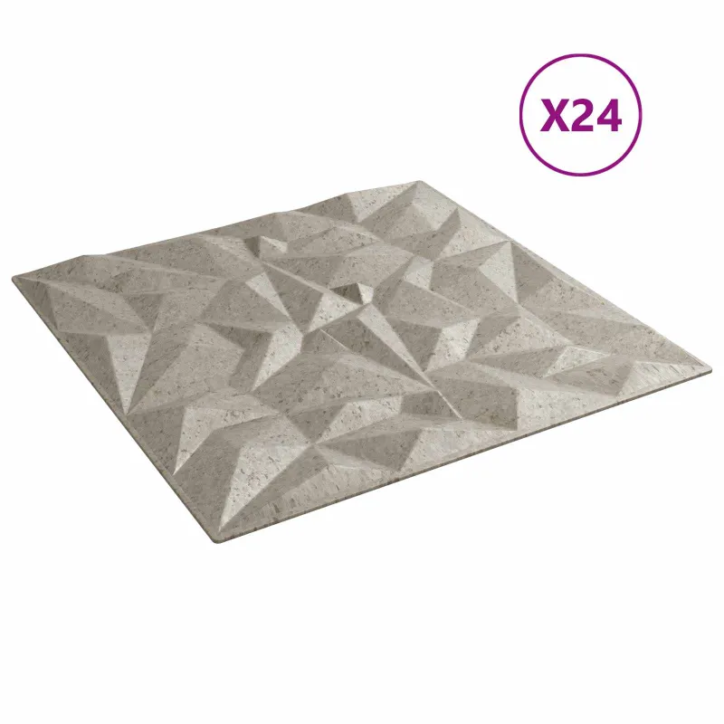 Sienų plokštės 24 pcs Amethyst Beton 50 x 50 cm XPS Putplastis