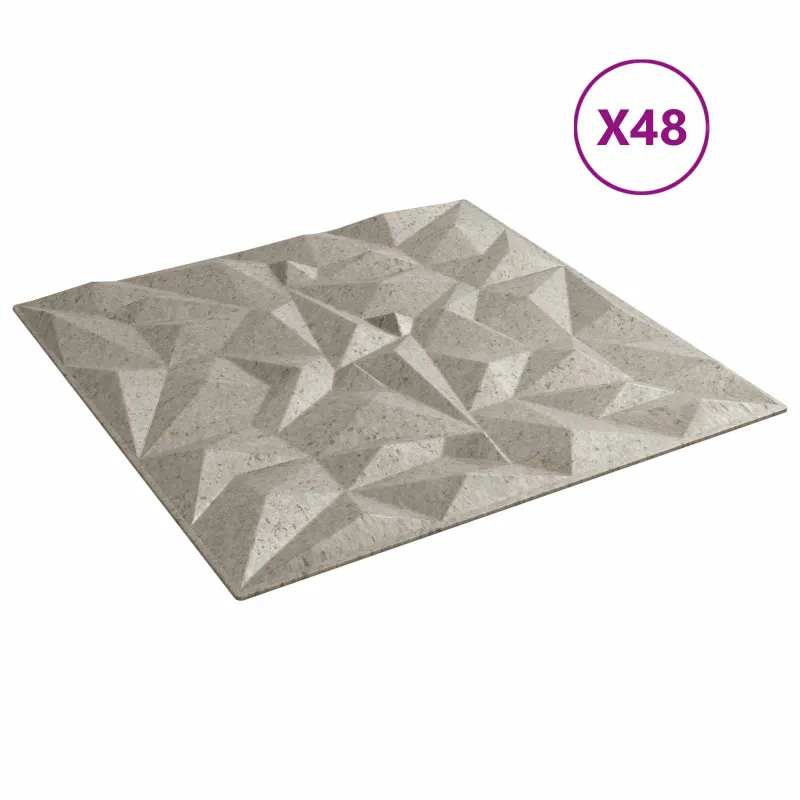 Sienų plokštės 48 pcs Amethyst Beton 50 x 50 cm XPS Putplastis
