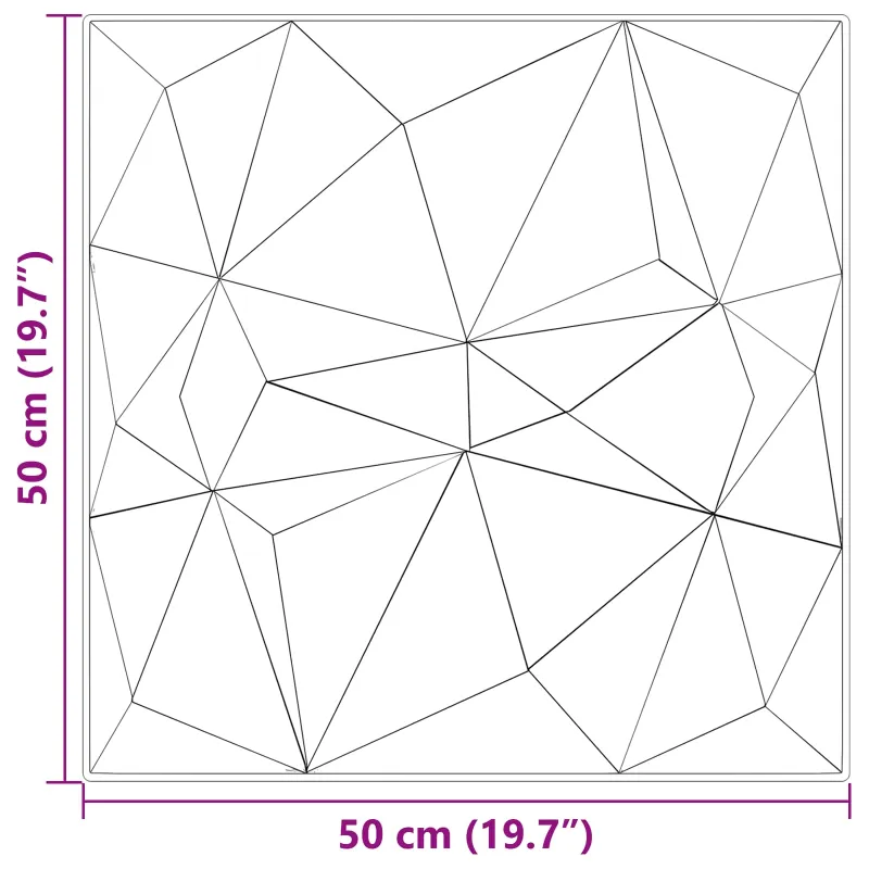 Sienų plokštės 12 pcs Diamond Beton 50 x 50 cm XPS Putplastis