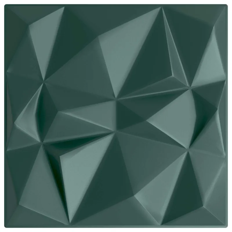 Sienų plokštės 12 pcs Diamond Žalias 50 x 50 cm XPS Putplastis